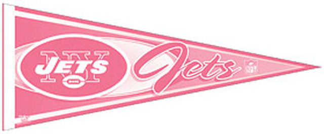 Banderín de los New York Jets de 12 x 30 en color rosa