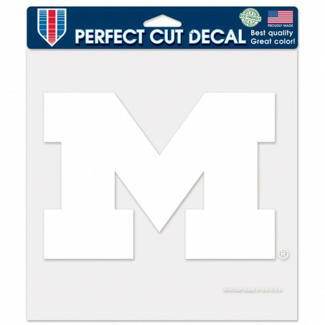 Michigan Wolverines Decal 8x8 Die Cut White