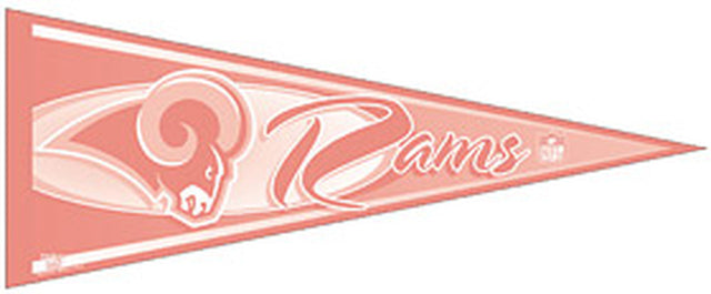 Banderín de Los Angeles Rams de 12 x 30, estilo clásico, color rosa