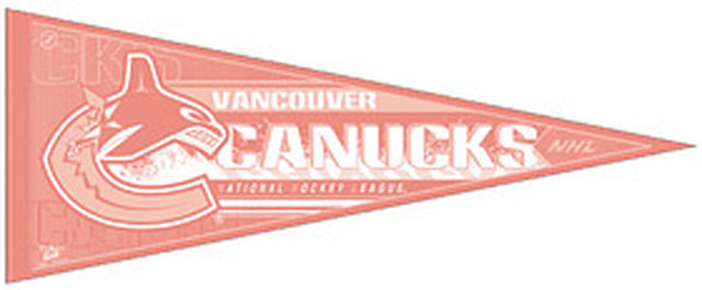 Banderín de los Vancouver Canucks de 12 x 30 cm, estilo clásico, color rosa