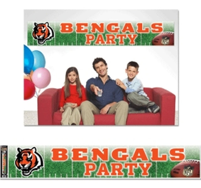 Banner de los Cincinnati Bengals de 12 x 65 estilo fiesta CO