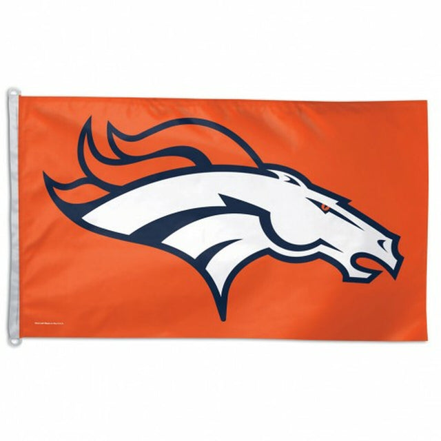 Bandera de los Denver Broncos de 3 x 5 de color naranja con cabeza de caballo