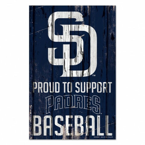 ~San Diego Padres Sign 11x17 Wood Proud to Support Design - Special Order~ backorder