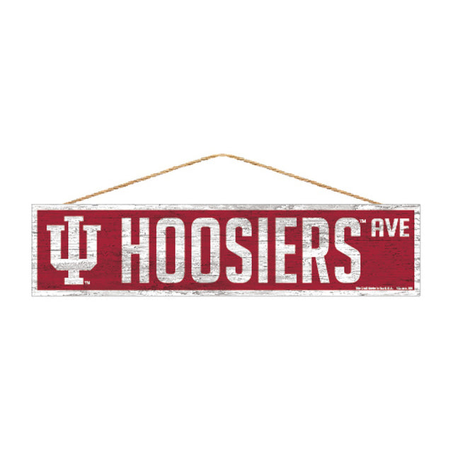 Letrero de los Indiana Hoosiers de 4 x 17 pulgadas con diseño de Wood Avenue
