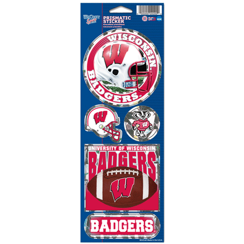 ~Wisconsin Badgers Stickers Prismatic - Special Order~ backorder