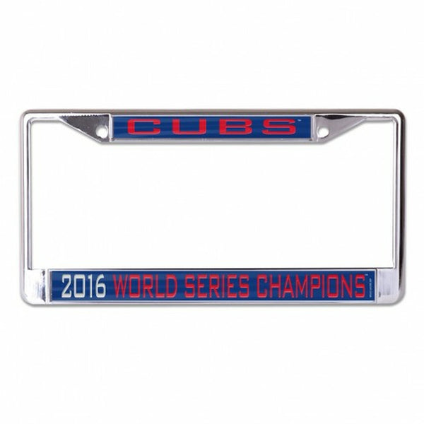 Chicago Cubs Metal License Plate Frame Inlaid Style 2016 World