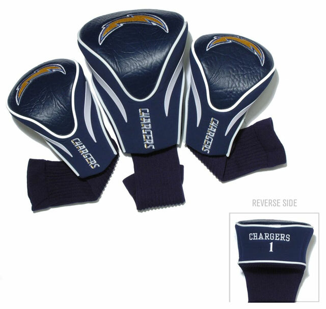 Juego de fundas para palos de golf de 3 piezas de San Diego Chargers, estilo contorno