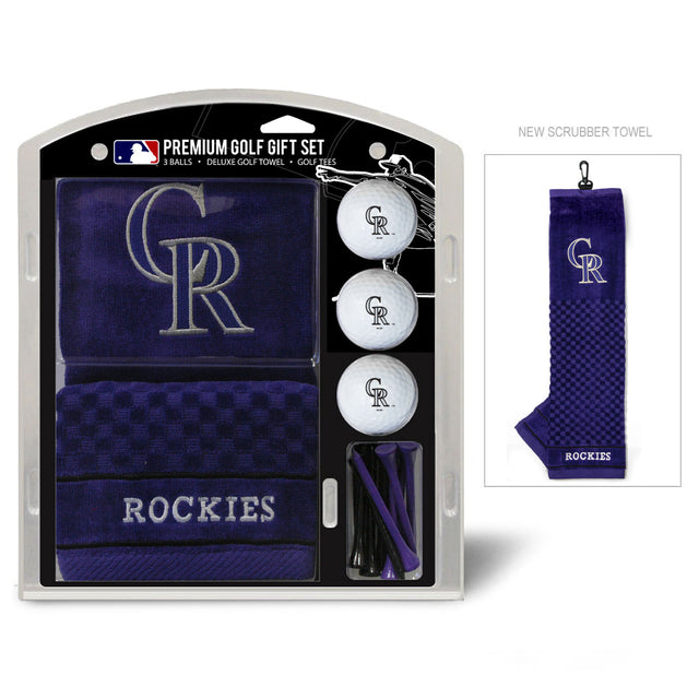 Set de regalo de golf de los Colorado Rockies con toalla bordada