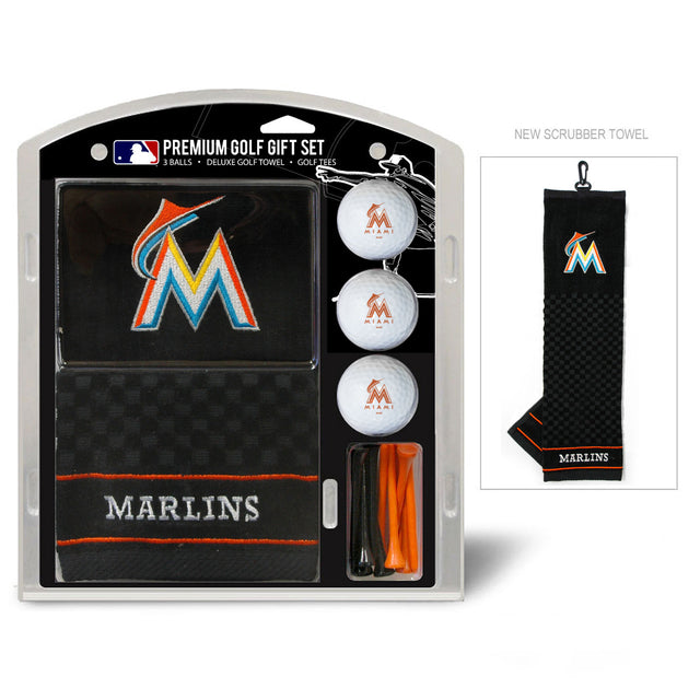 Set de regalo de golf de los Miami Marlins con toalla bordada