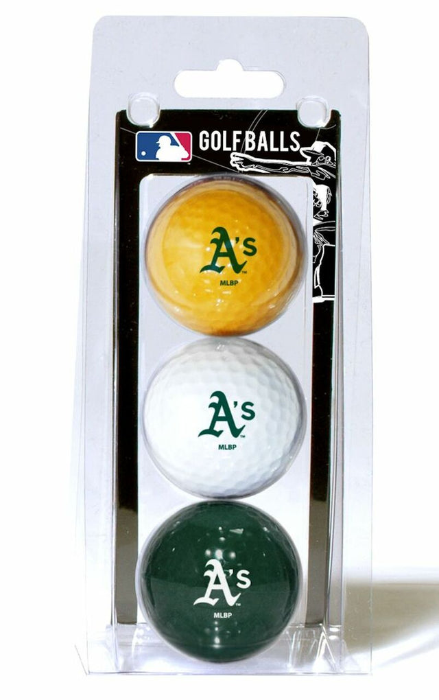 Paquete de 3 pelotas de golf de Oakland Athletics
