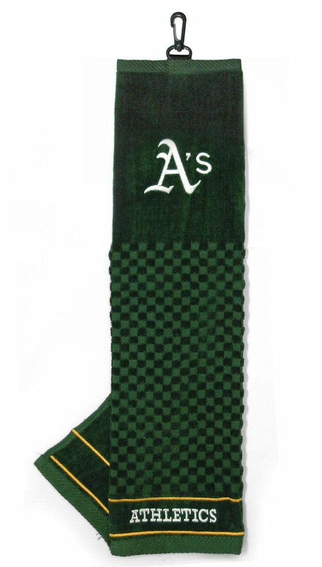 Toalla de golf bordada de Oakland Athletics de 16" x 22"