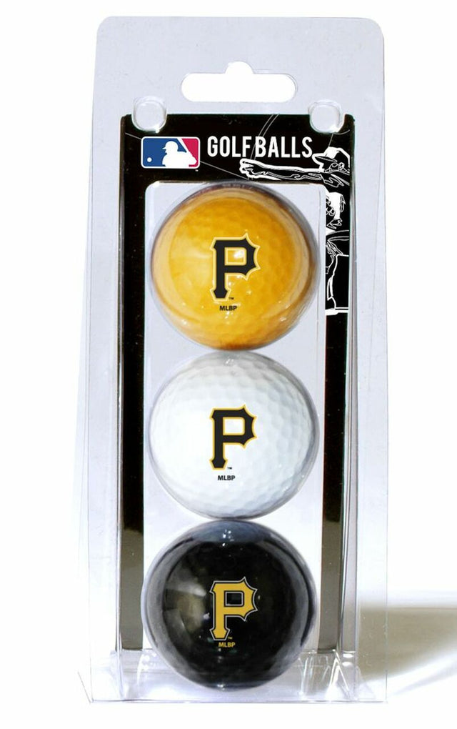 Paquete de 3 pelotas de golf de los Piratas de Pittsburgh