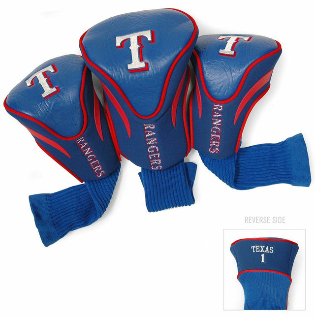 Juego de fundas para cabeza de palo de golf Texas Rangers de 3 piezas