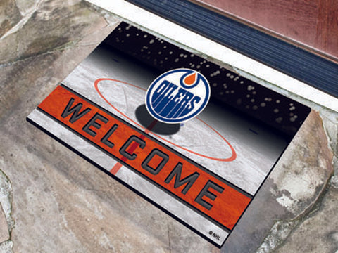 ~Edmonton Oilers Door Mat 18x30 Welcome Crumb Rubber - Special Order~ backorder