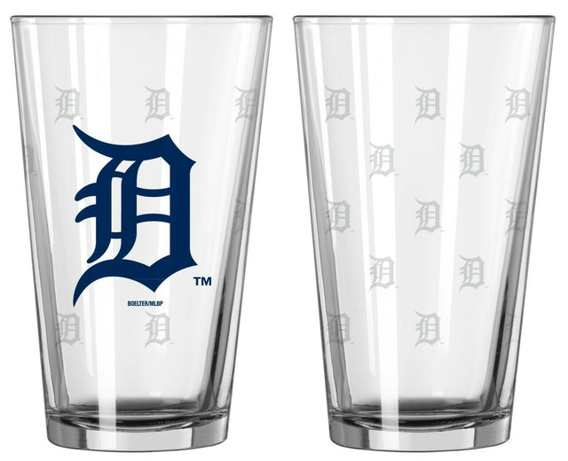 Juego de vasos de pinta con grabado satinado de los Detroit Tigers