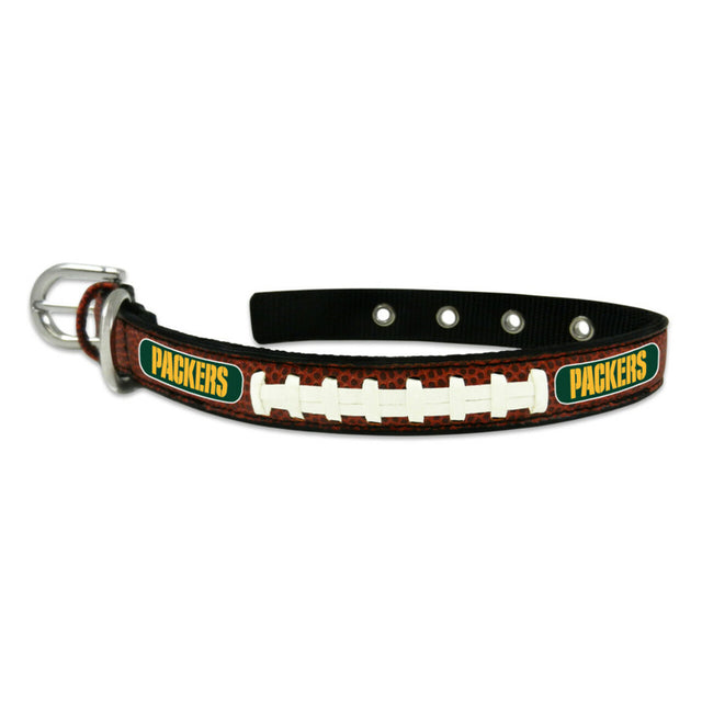 Collar para mascotas de los Green Bay Packers, clásico de fútbol, de cuero, tamaño pequeño, CO