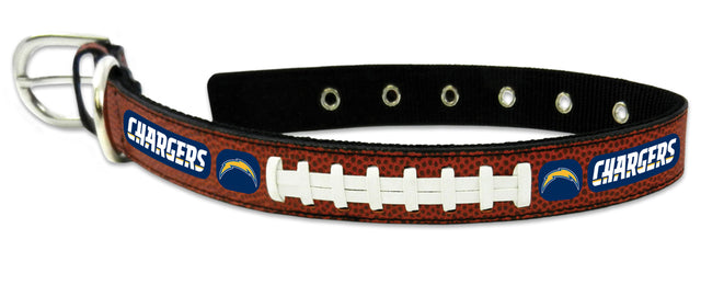 Collar de cuero para mascotas de Los Angeles Chargers, tamaño grande, estilo fútbol clásico