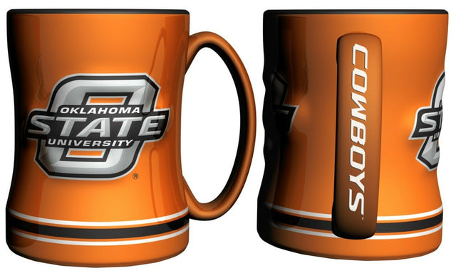 Taza de café de los Oklahoma State Cowboys, 14 oz, relieve esculpido