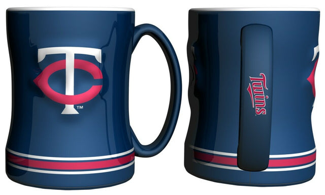 Taza de café de los Minnesota Twins, 14 oz, relieve esculpido