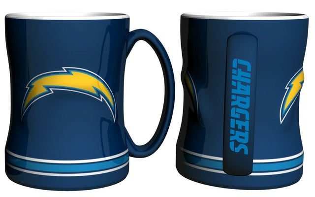 Taza de café de Los Angeles Chargers - Relieve esculpido de 14 oz