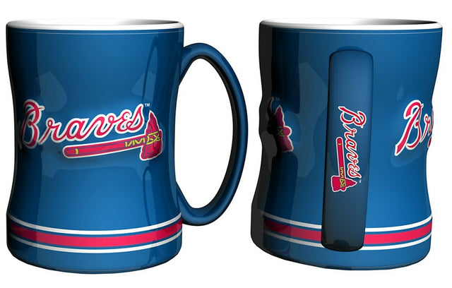 Taza de café de los Atlanta Braves, 14 oz, relieve esculpido