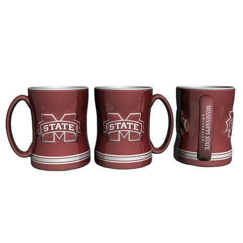 Mississippi State Bulldogs Coffee Mug 14oz Sculpted Relief