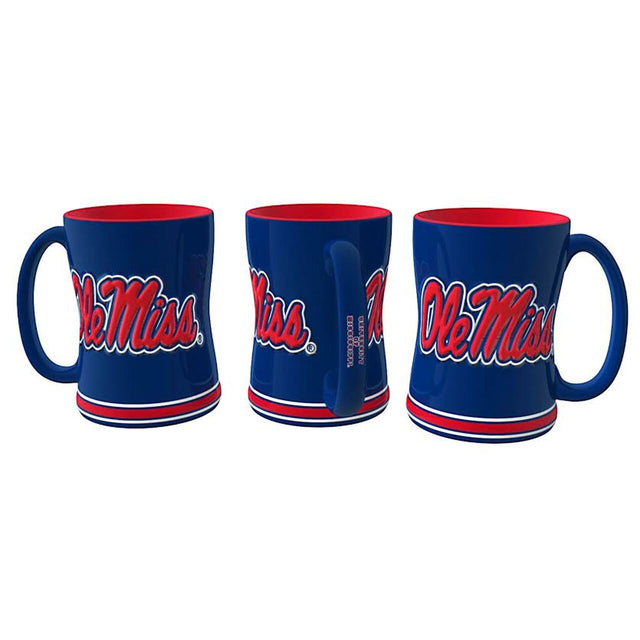 Taza de café Mississippi Rebels - Relieve esculpido de 14 oz