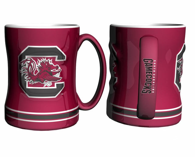 Taza de café de los Gamecocks de Carolina del Sur, relieve esculpido de 14 oz