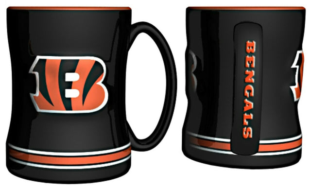 Taza de café de los Cincinnati Bengals, 14 oz, relieve esculpido