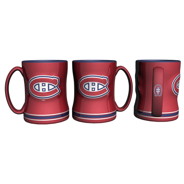 Taza de café de los Montreal Canadiens de 14 oz con relieve esculpido