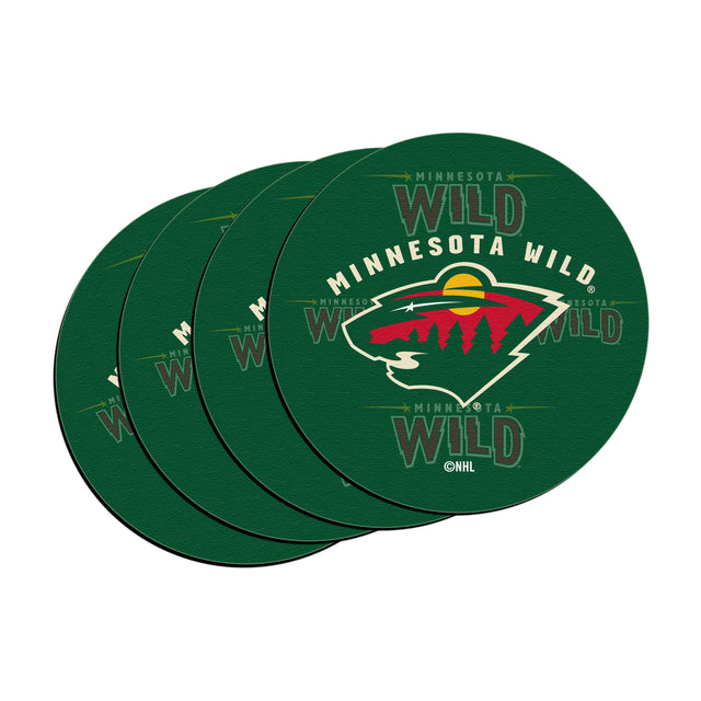 Juego de posavasos Minnesota Wild, paquete de 4, neopreno