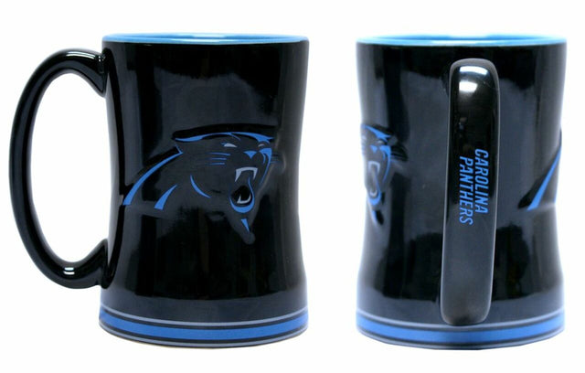Taza de café de los Carolina Panthers, 14 oz, relieve esculpido