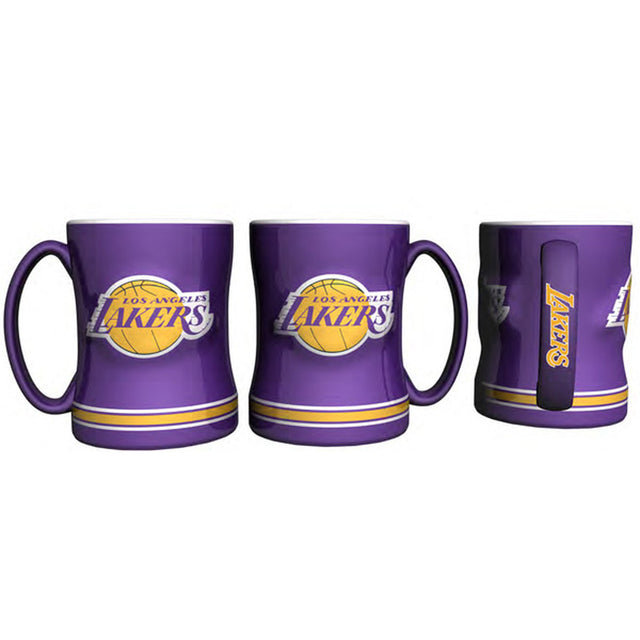 Taza de café de Los Angeles Lakers - Relieve esculpido de 14 oz
