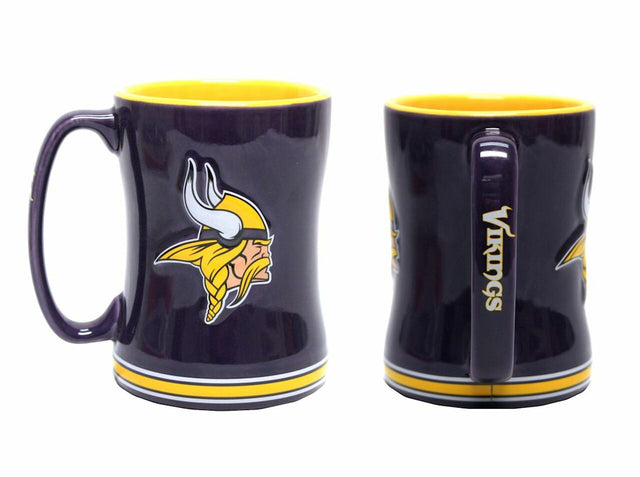 Taza de café de Minnesota Vikings, 14 oz, relieve esculpido