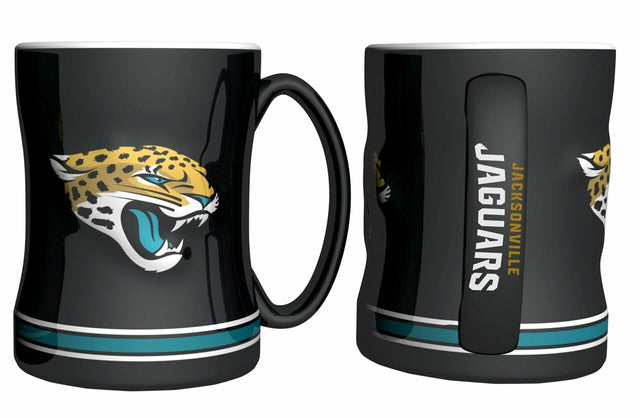 Taza de café de los Jacksonville Jaguars, 14 oz, relieve esculpido