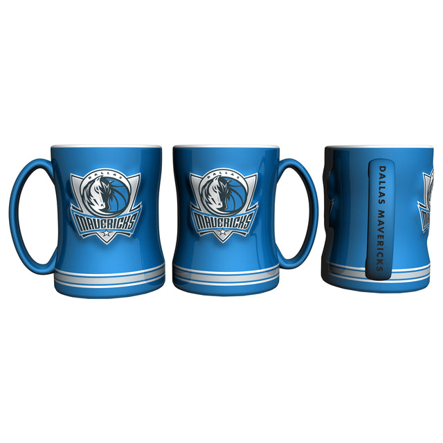 Taza de café de los Dallas Mavericks de 14 oz con relieve esculpido