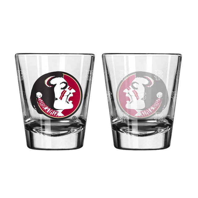Vasos de chupito de los Florida State Seminoles, paquete de 2, grabado satinado