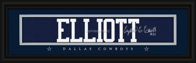 Dallas Cowboys Ezekiel Elliott Print - Signature 8" x 24"