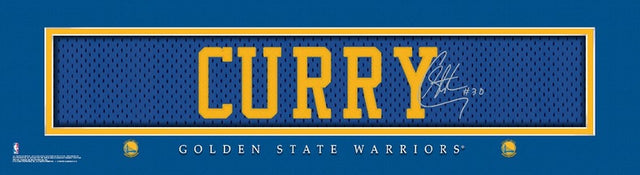Impresión de los Golden State Warriors de 8 x 24 pulgadas con estilo exclusivo de Stephen Curry