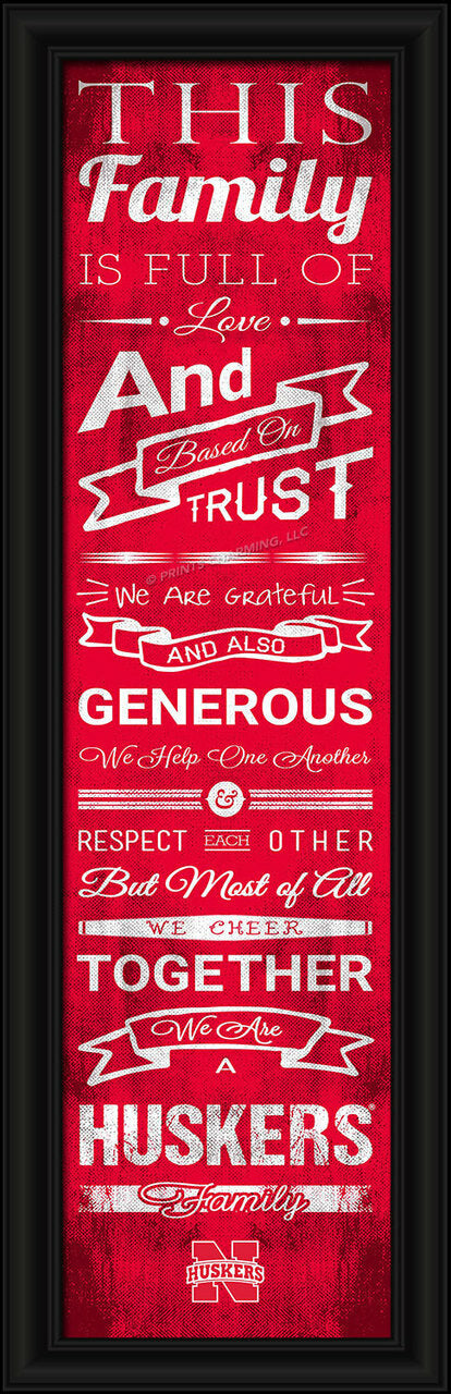 Impresión de la familia de los Nebraska Cornhuskers porristas, 8" x 24"