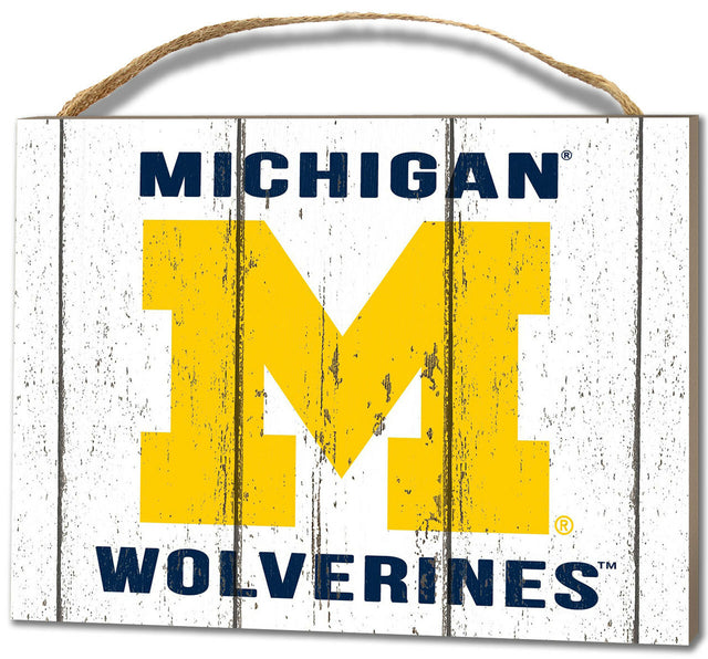 Michigan Wolverines Small Plaque - Weathered Logo
