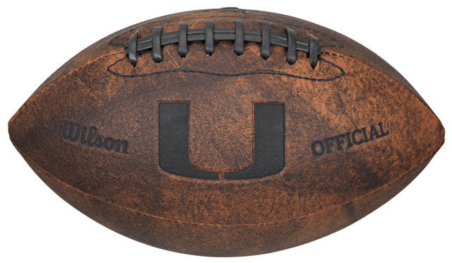 Balón de fútbol de los Miami Hurricanes, de estilo retro, de 9 pulgadas