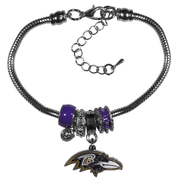 Pulsera de los Baltimore Ravens con cuentas estilo euro