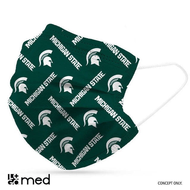 Paquete de 6 mascarillas desechables de los Spartans de Michigan State
