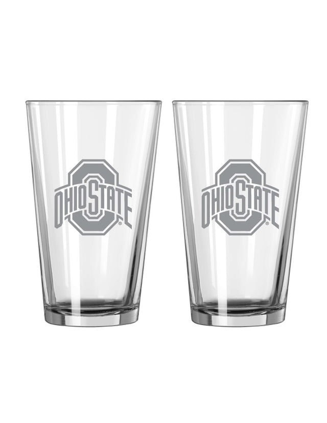 Ohio State Buckeyes Glass Pint Frost Design 2 Piece Set