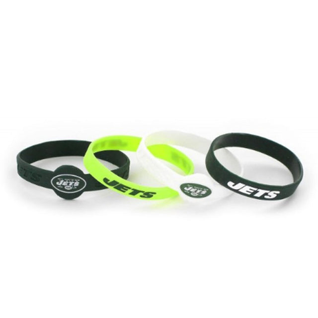 Pulseras de silicona de los New York Jets (paquete de 4)