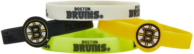 Pulseras de los Boston Bruins (paquete de 4) de silicona