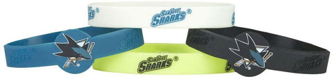 ~San Jose Sharks Bracelets - 4 Pack Silicone - Special Order~ backorder