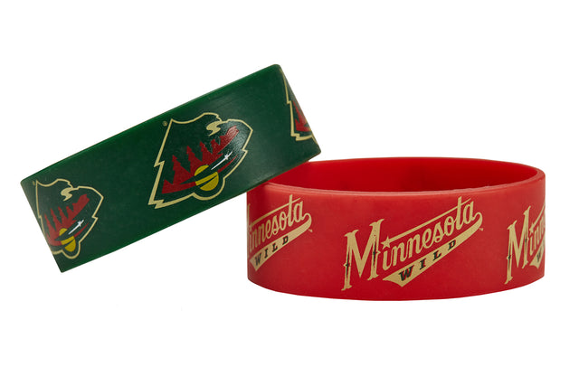 Pulseras Minnesota Wild - Paquete de 2 unidades anchas