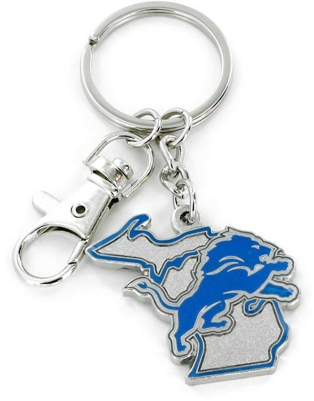 Llavero con diseño del estado de los Detroit Lions